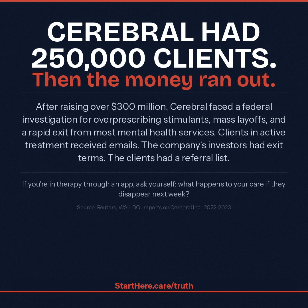 Cerebral had 250,000 clients. Then the money ran out.